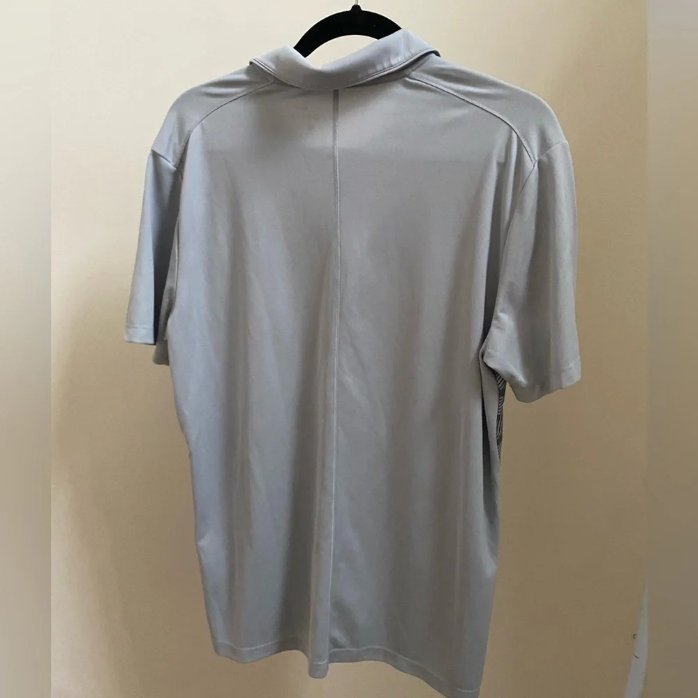 Nike Dri-Fit striped golf polo striped grey Sz M EUC